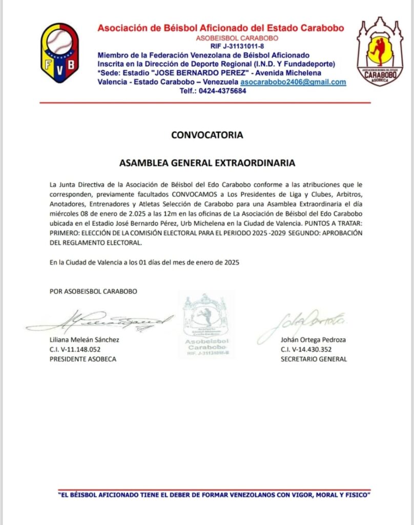 Convocatoria para Asamblea General Extraordinaria | ASOBECA